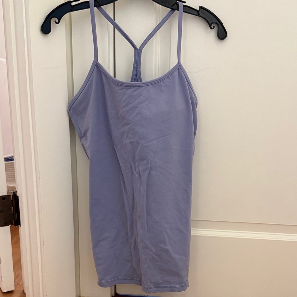 lululemon athletica lavender Y back tank top built in shelf bra